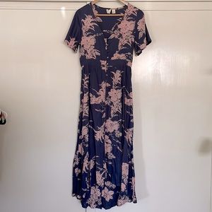 Bright Daylight Short Sleeve Maxi Dress- Roxy